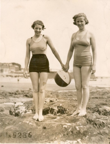 With Marjorie James (her cousin)