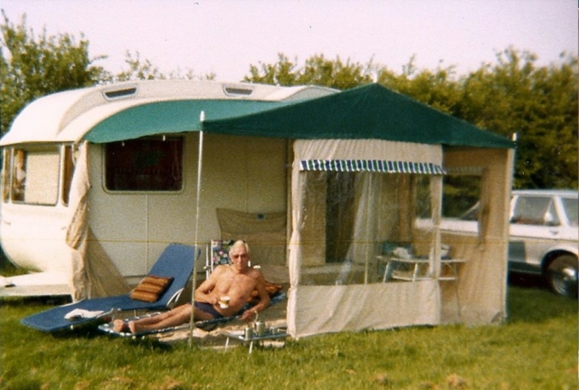 At his caravan Taken in the 1970's