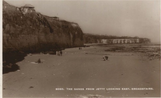 Looking toward Stone Bay. About 1925 with NGH on edge of cliff top