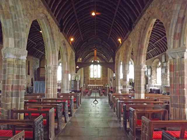 Inside St Keverne church