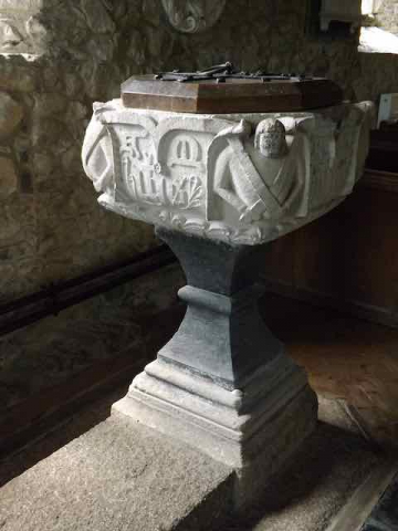 The font where Keverns must have been baptised