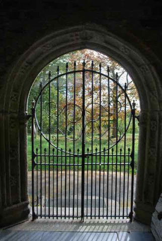 St Mellors Church, Linkinhorne (2) View from inside the door of the church